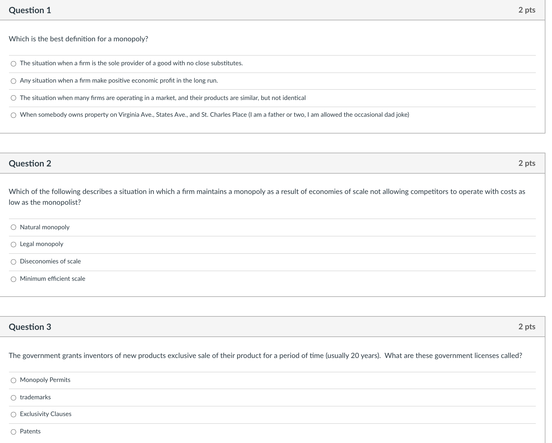 run. O The situation when many firms are operating in a market,