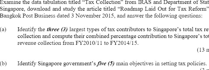 Examine the data tabulation titled "Tax Collection" from IRAS and Department