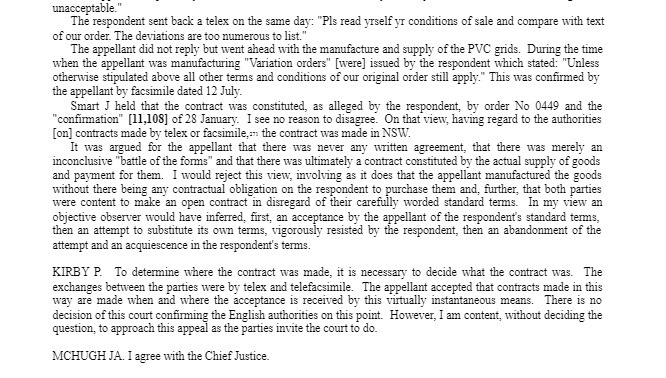 unacceptable." The respondent sent back a telex on the same day: