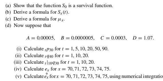 1 (a) (b) (c) (d) (e) (f) (g) the probability that a