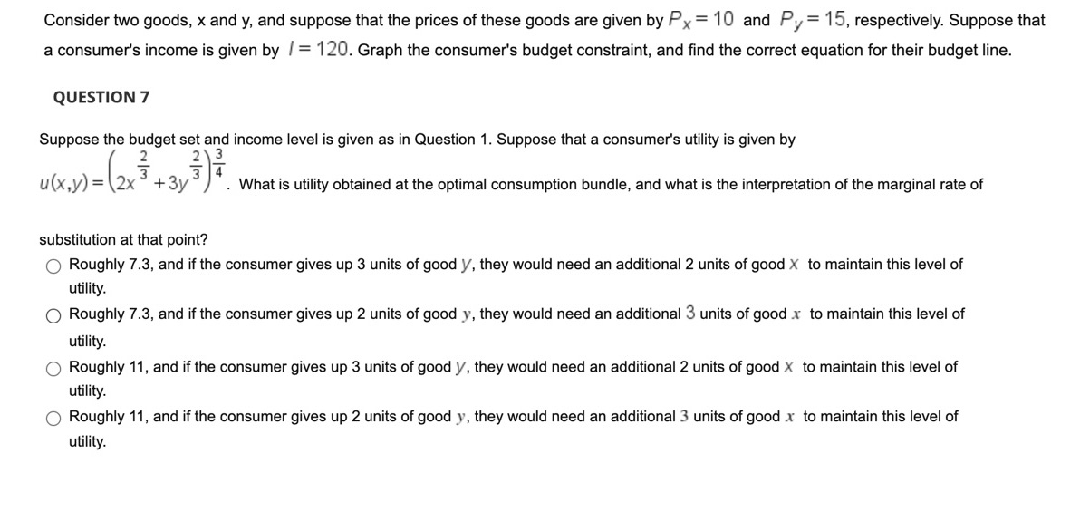 two goods. x and y. and suppose that the prices of these