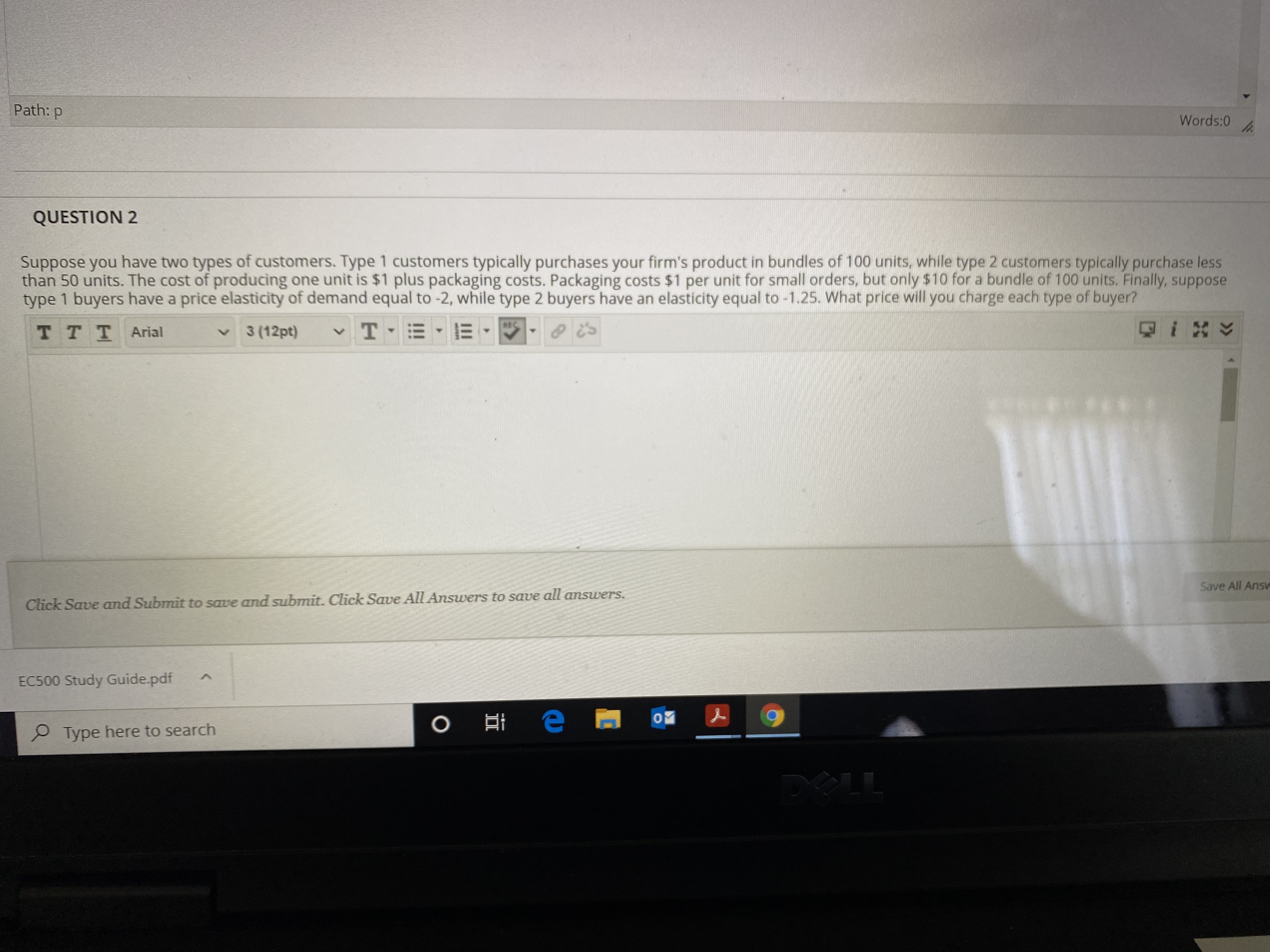  Below is the question Path: p Words:0 / QUESTION 2 Suppose