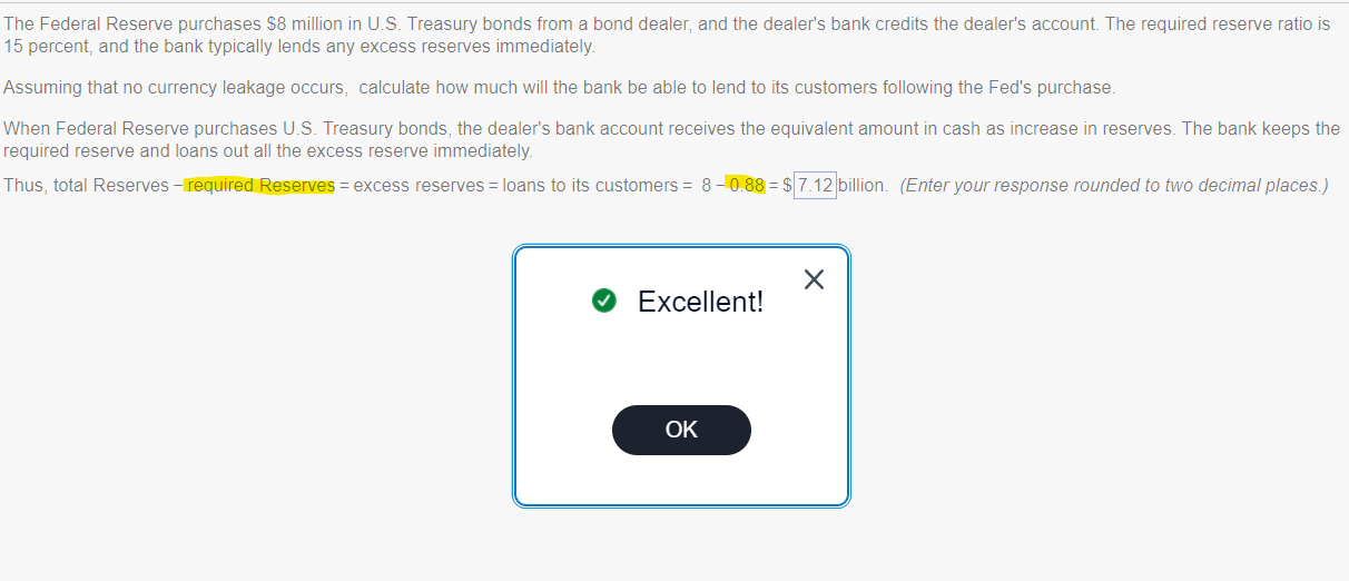 formulas. The Federal Reserve purchases 58 million in U 3. Treasury bonds