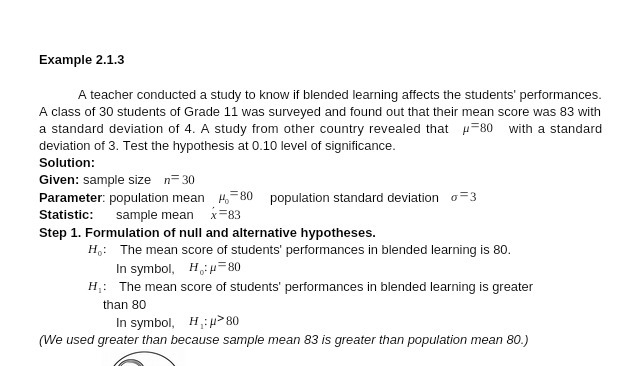 learning affects the students' performances. A class of 30 students of Grade