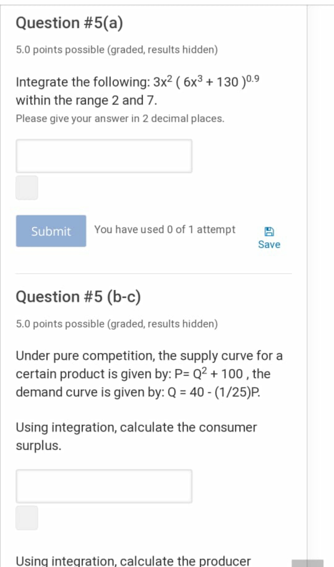 Kindly help me out Question #5(a) 5.0 points possible (graded, results