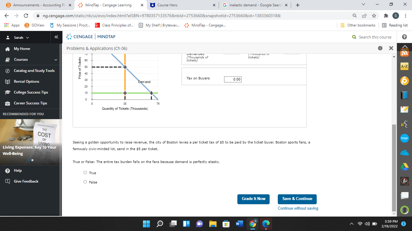 Course Hero x G inelastic demand - Google Search X + V