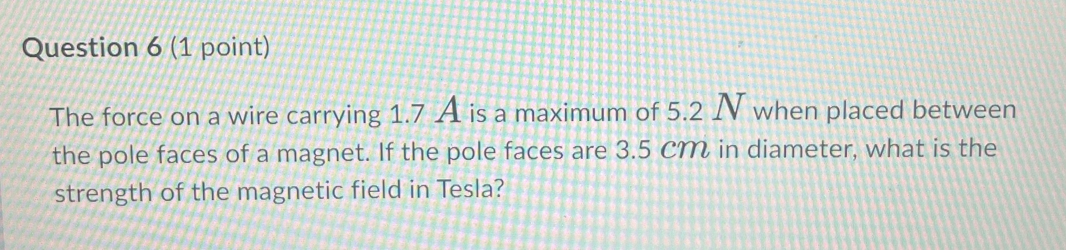 A is a maximum of 5.2 /V when placed between the pole