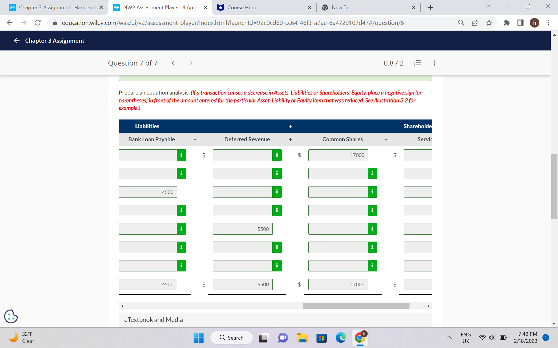 New Tab X + V X A education.wiley.com/was/ui/v2/assessment-player/index.html?launchld=92cOcd60-cc64-46f3-a7ae-8a4729107d47#/question/6 Chapter 3 Assignment Question