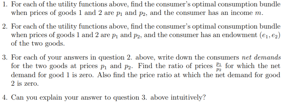 i(12+ b) e. U(x1, X2 = Inx1 +$2 h. U(x1, 12 =1.