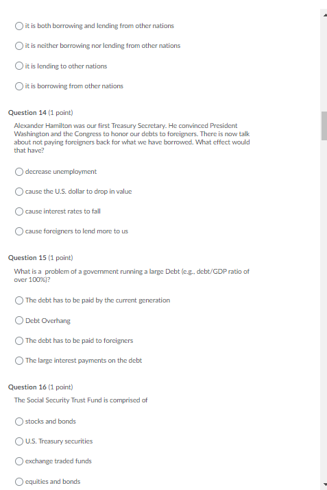 it is neither borrowing nor lending from other nations O it is