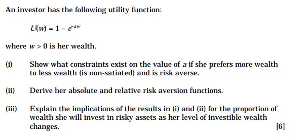  Describe systematic and specific risks and returns. (ii) Explain how the