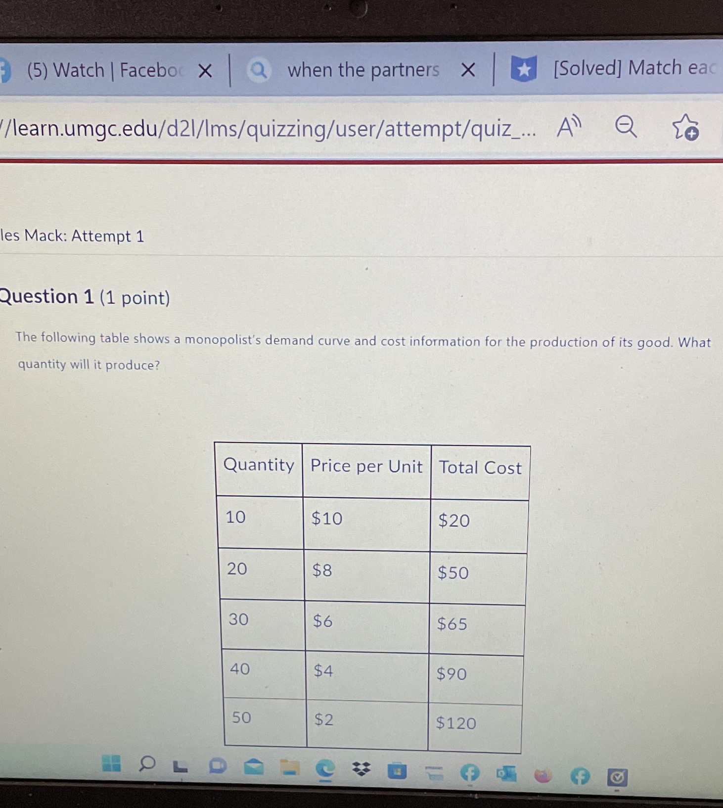 [Solved] Match eac /learn.umgc.edu/d21/Ims/quizzing/user/attempt/quiz_... A> Q les Mack: Attempt 1 Question 1