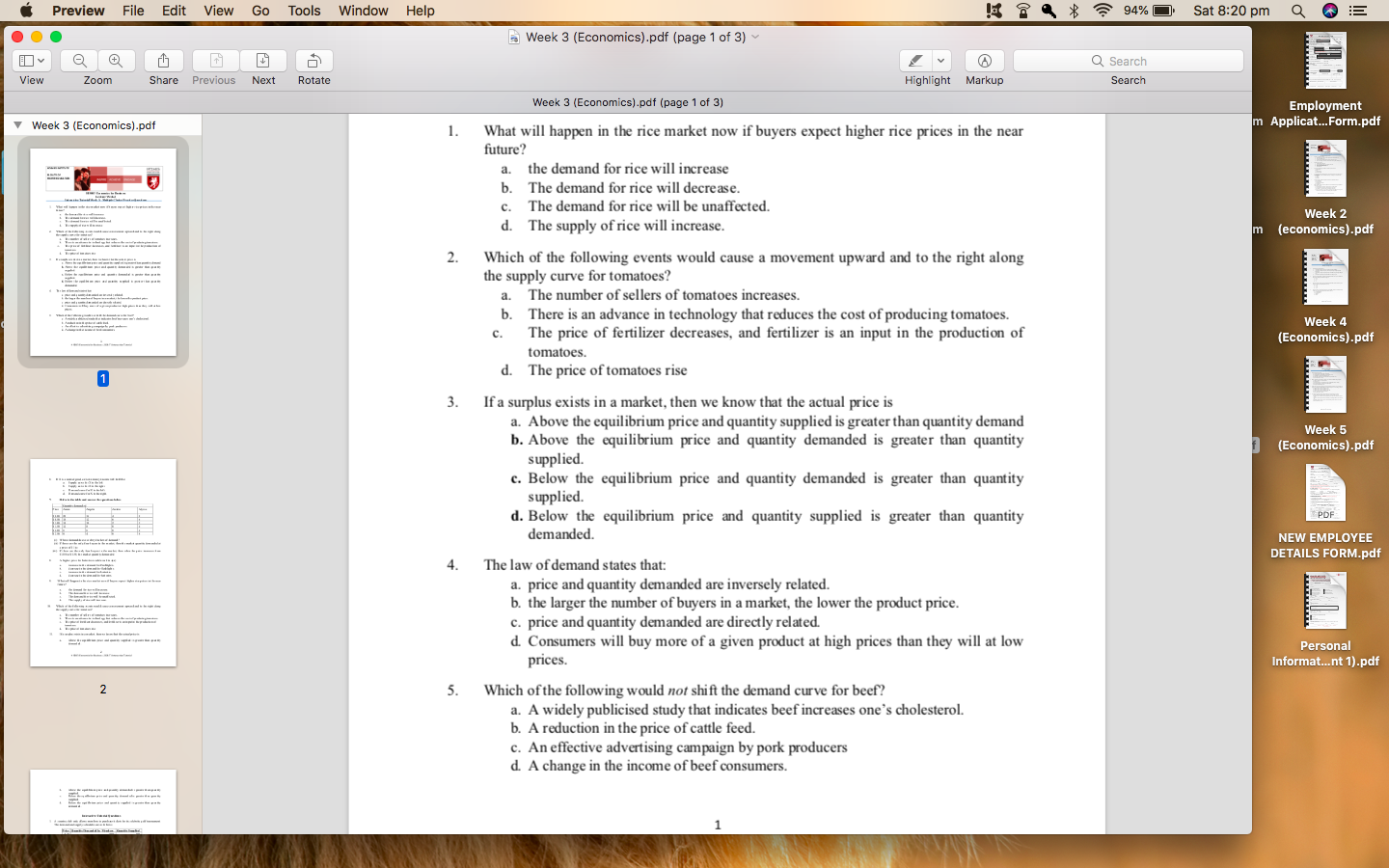 Share Previous Next Rotate Highlight Markup Search Employment Week 3 (Economics).pdf (page