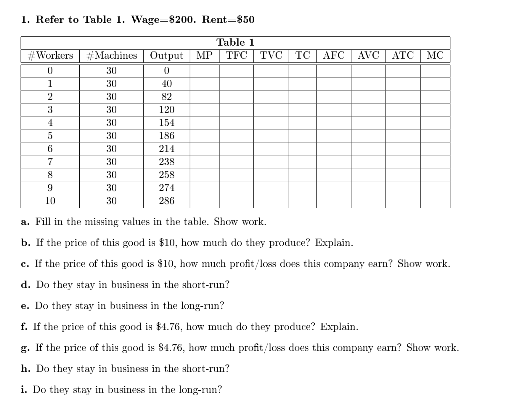  Use the information belowNB:the second question is incorrect For parts b
