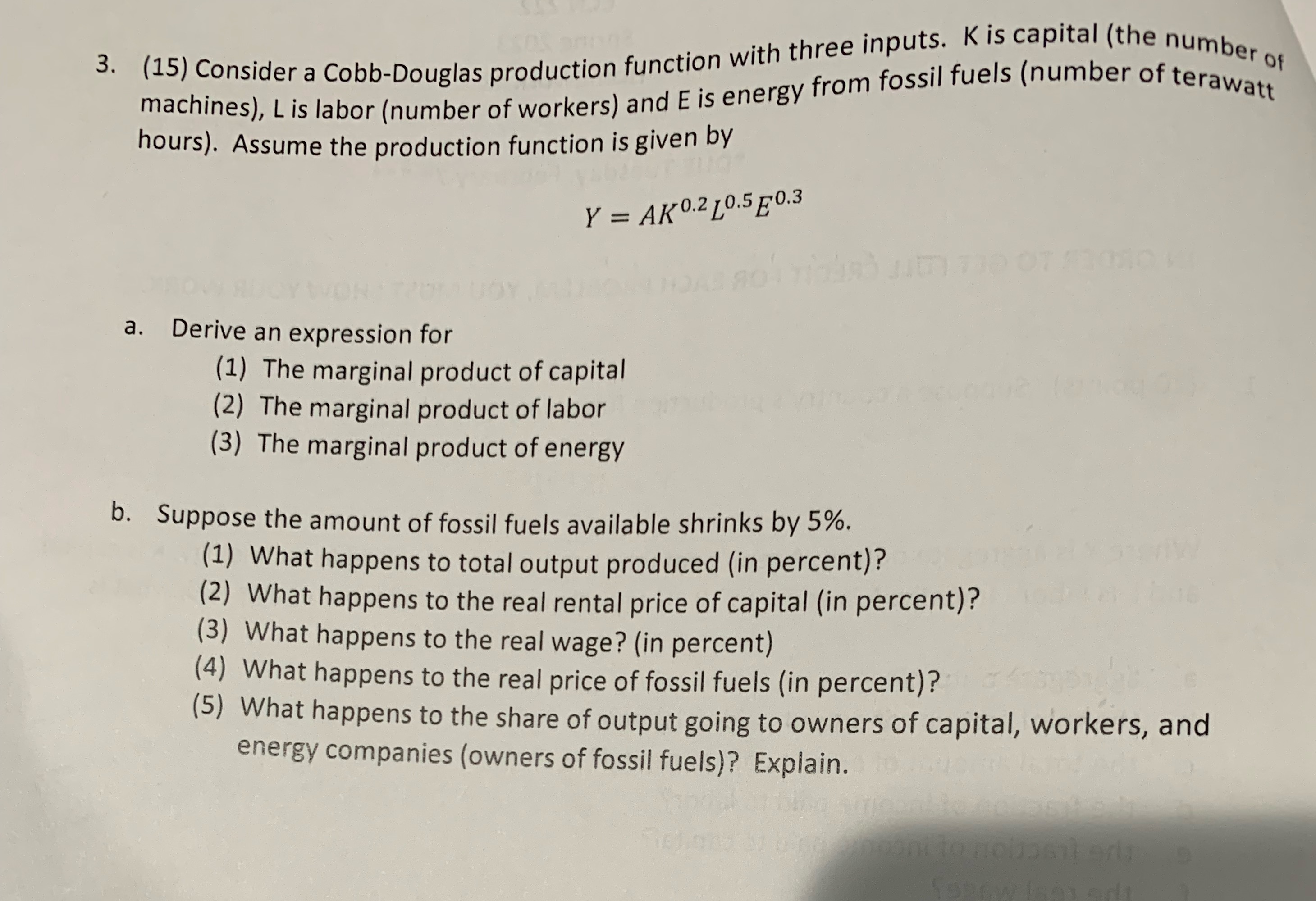 K is capital (the number machines), L is labor (number of workers)