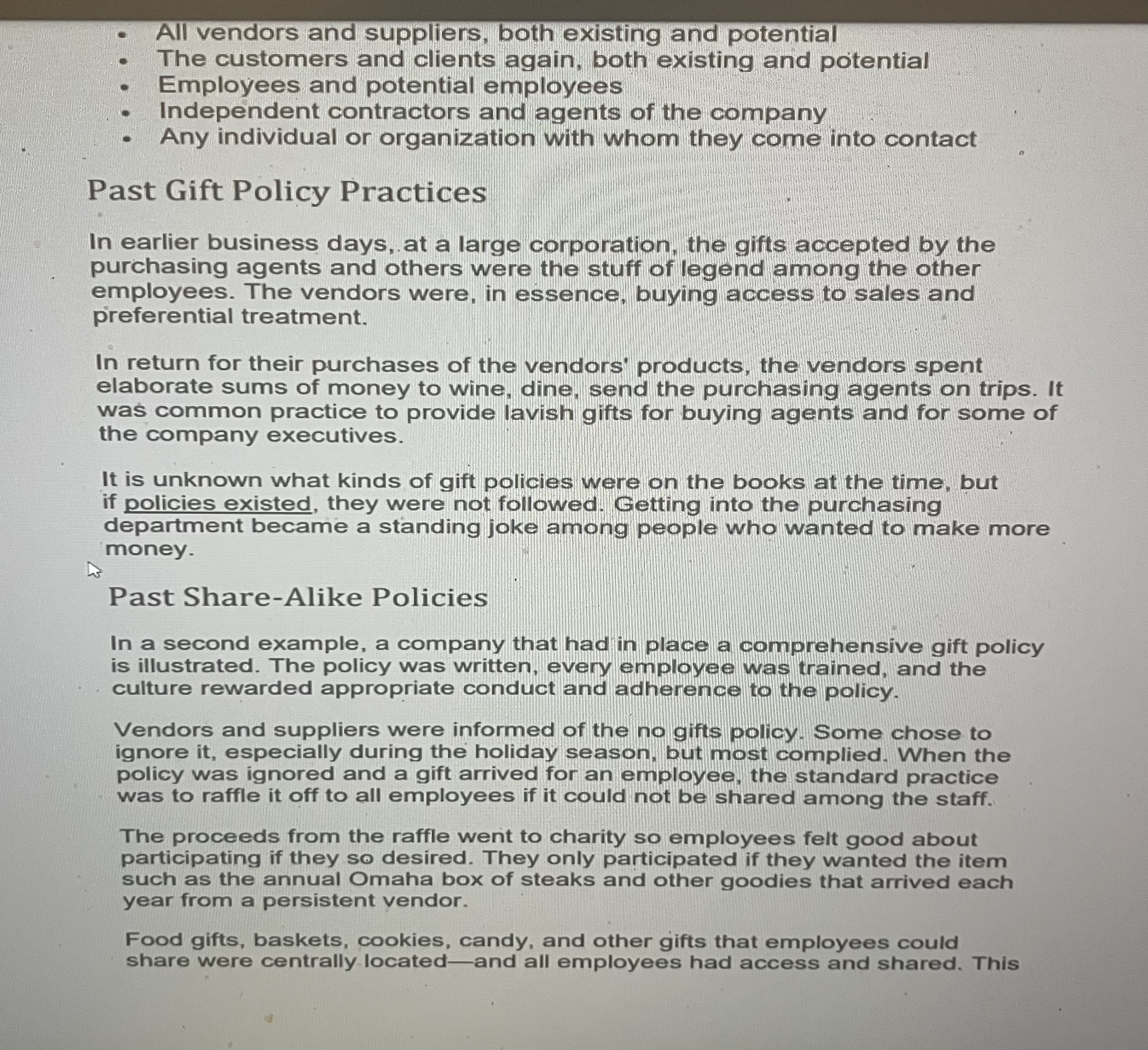 By Susan M. Heathfield Updated on 02/05/20 The gift policy defines who