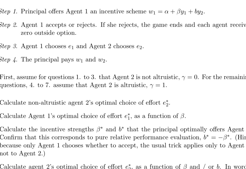 1 chooses eort e1 to perform task 1 while gent 2 chooses