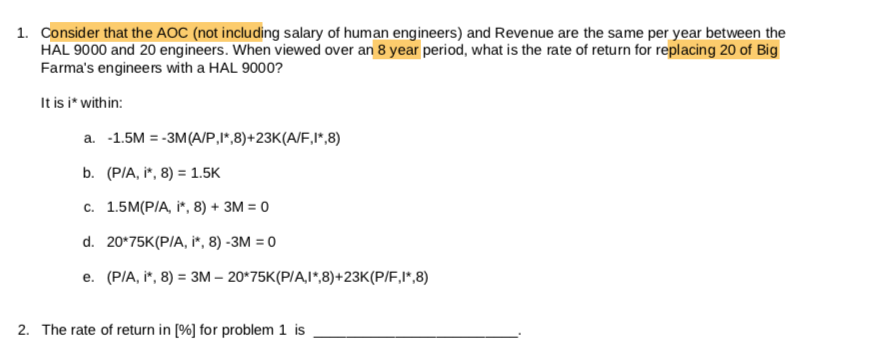 staff given in the tables below for their propellant and food production