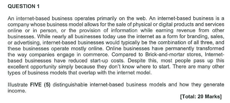 internetbased business is a company whose business model allows for the sale