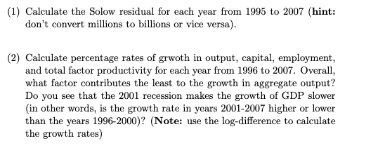 240.4510.55 Consider the following data: Year Y (billions of 2005 dollars) K