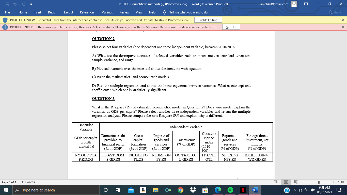 below table have relationship with gross domestic production (GDP). To answer the