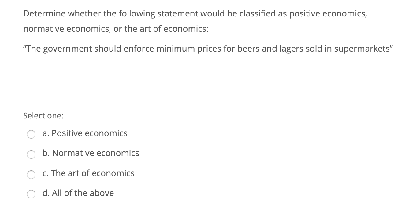 Don't explain simply answer the multiple-choice questions Determine whether the following