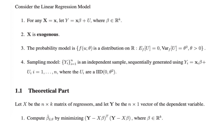 independent sample, sequentially generated using Y, = X;B+ Uji = 1, ...,n,
