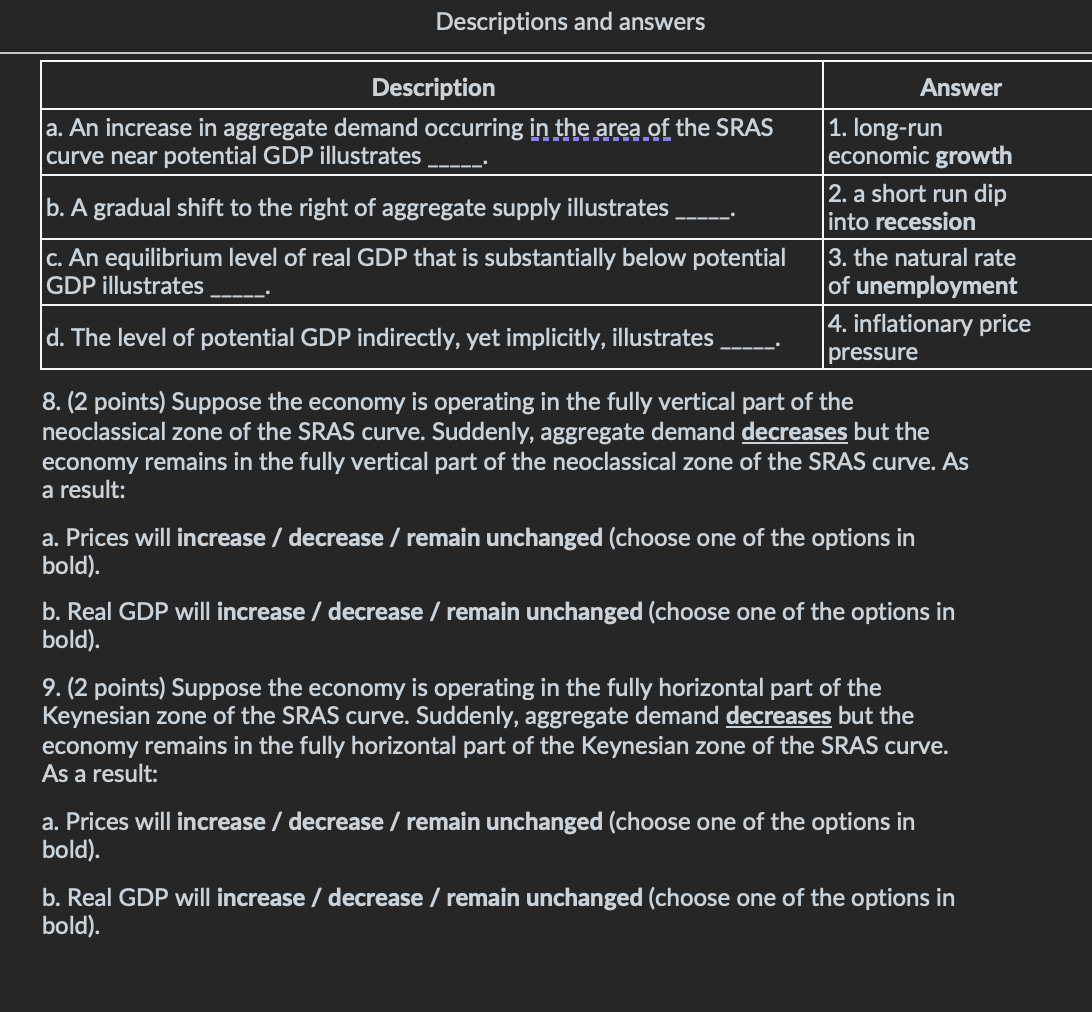table to answer parts a. through c. below. Items, quantities, and prices