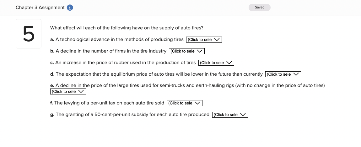  Chapter 3 Assignment 0 Saved 5 What effect will each of