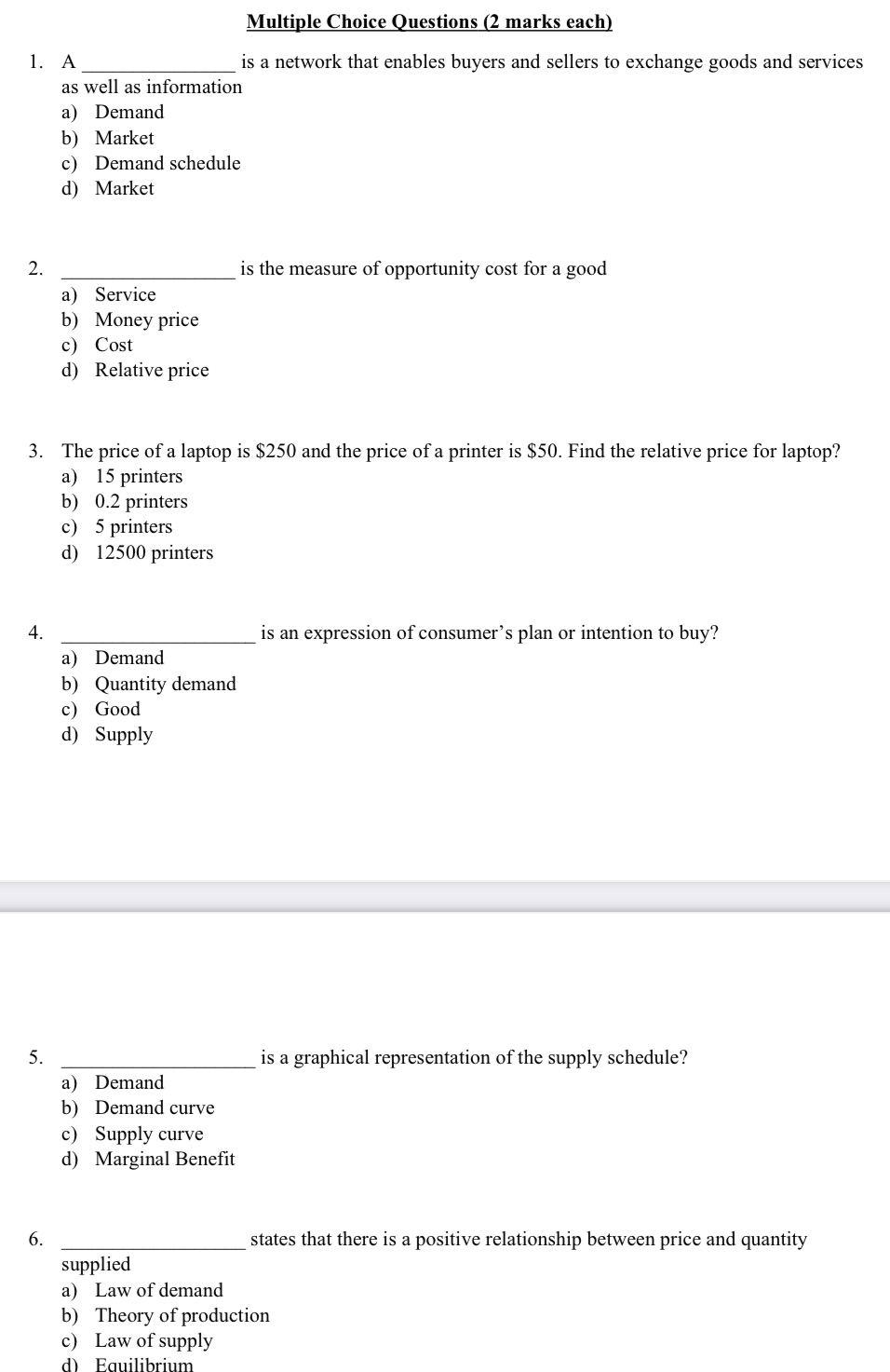  Multiple Choice Questions [2 marks each! A is a network that