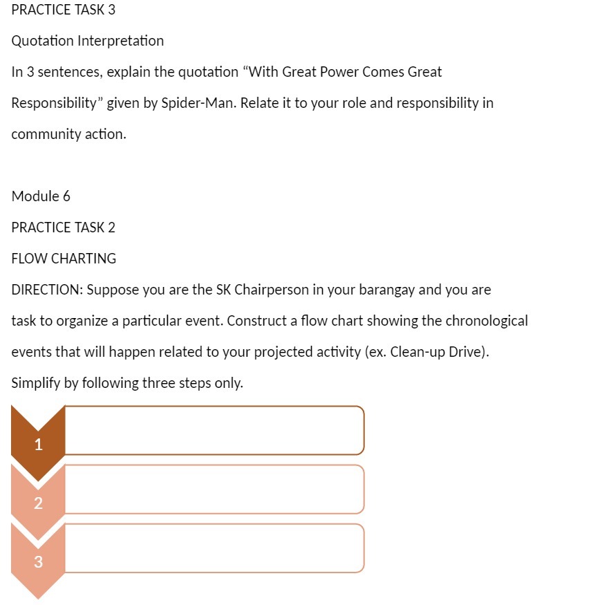 "With Great Power Comes Great Responsibility" given by Spider-Man. Relate it to