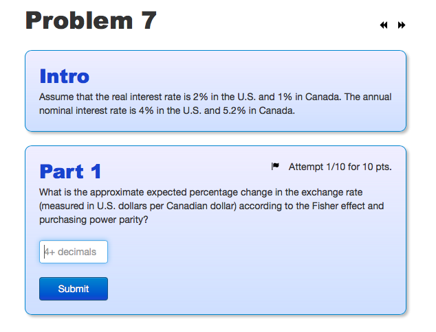 Problem 7: Problem 7 H H Intro Assume that the real