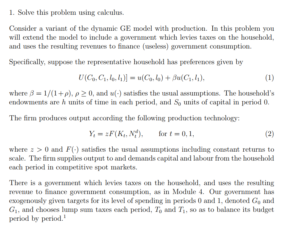 1. Solve this problem using calculus. Consider a variant of the
