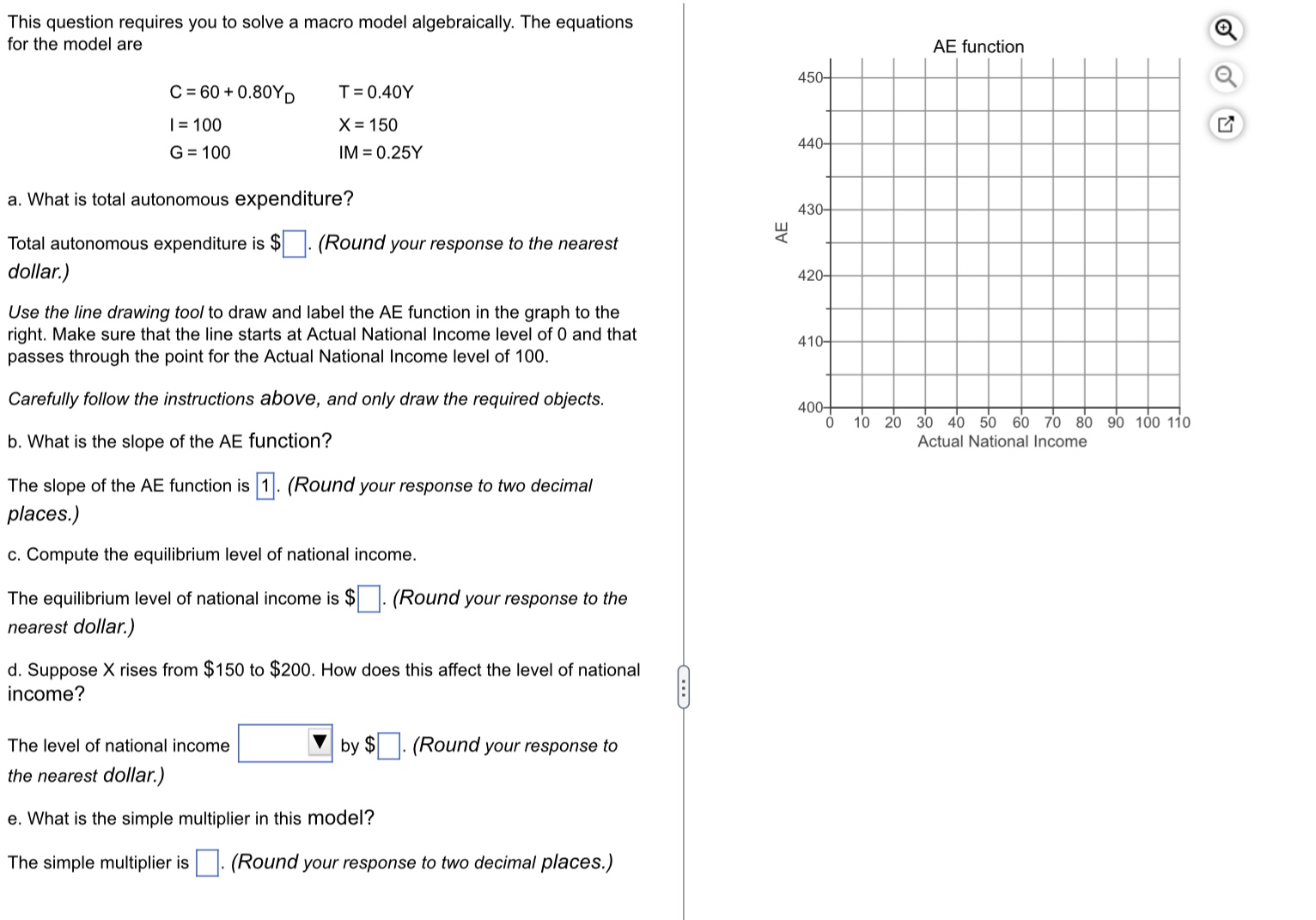 This question requires you to solve a macro model algebraically. The