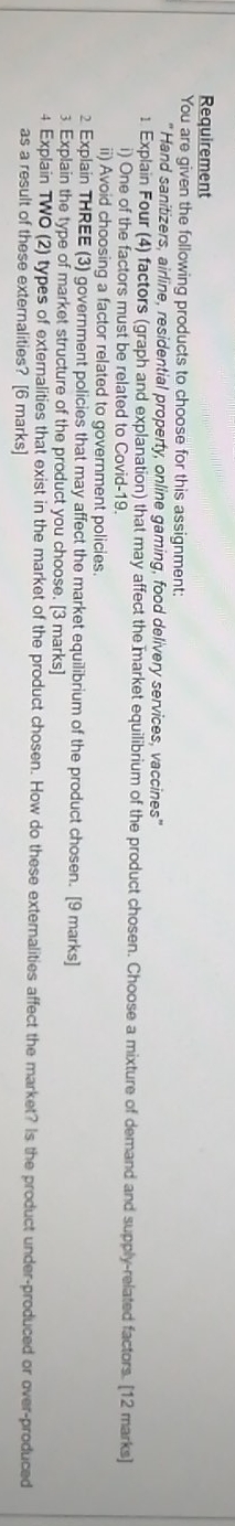 products to choose for this assignment: "Hand sanitizers, airline, residential property, online