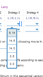 in the direction of movie H or movie L. he can base