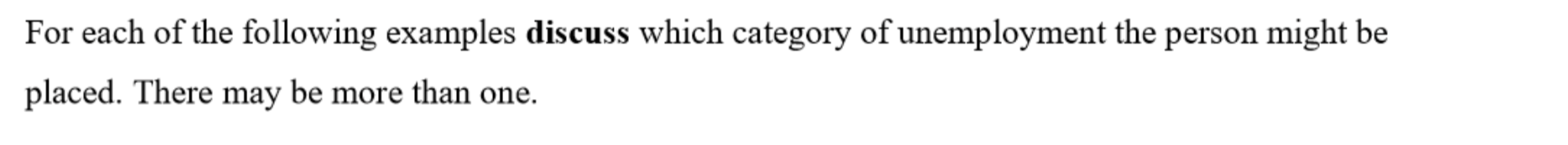 wage rate remains at W1. (5) For each of the following examples
