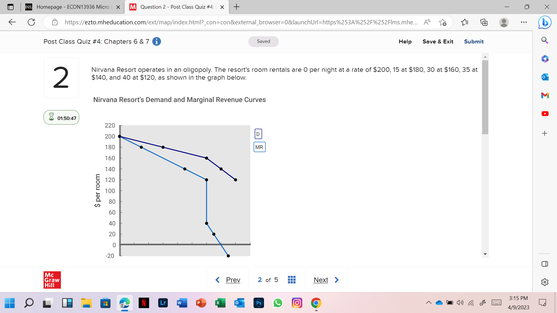D2L Homepage - ECON13936 Micro E X M Question 2 -