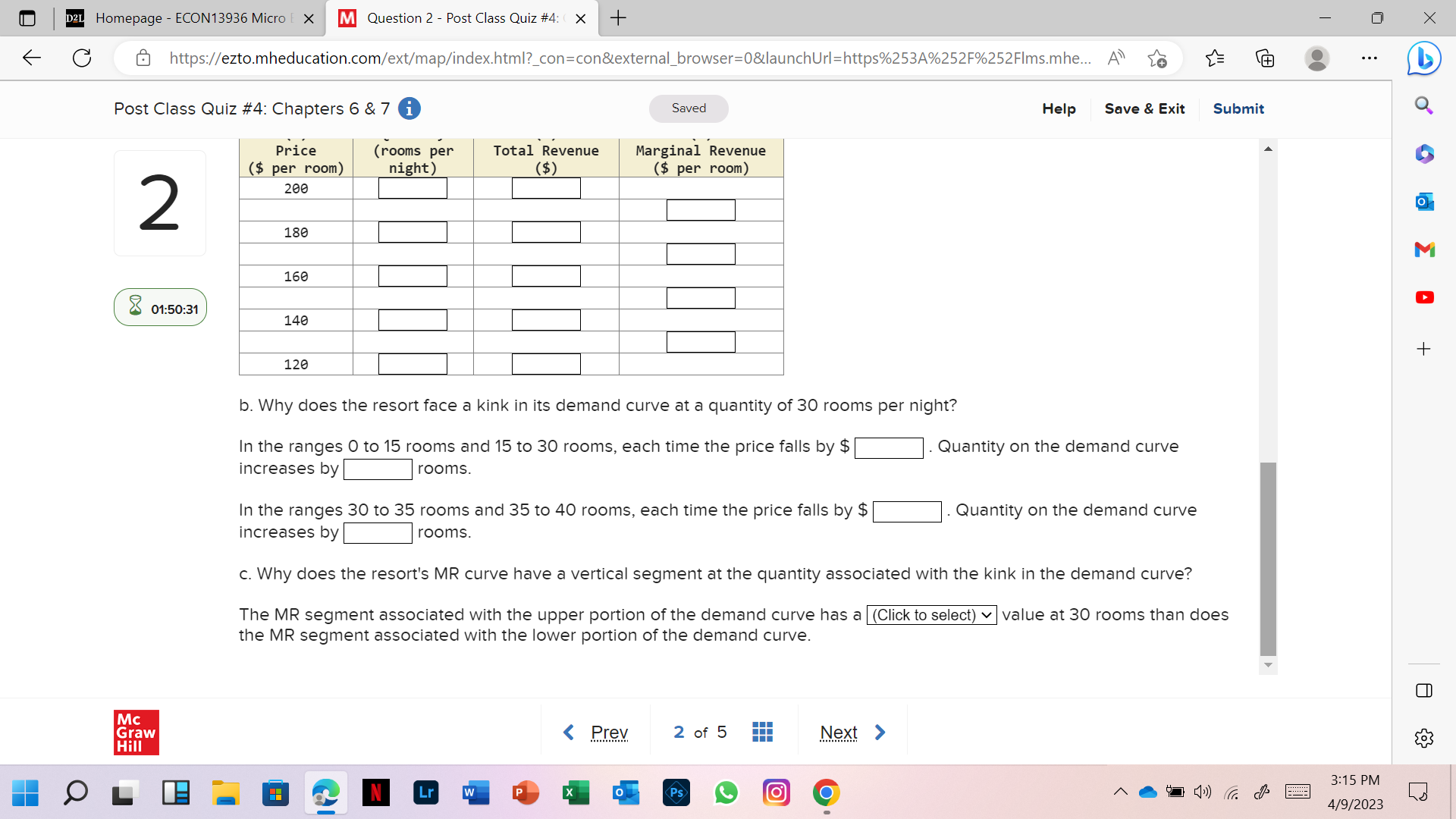 rate of $200, 15 at $180, 30 at $160, 35 at $140,