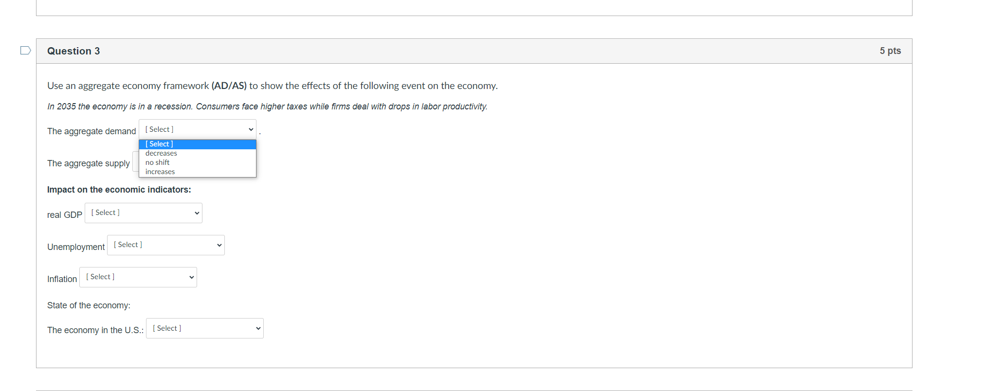  questions 1 and 2 have the same options... 3,4 and 5