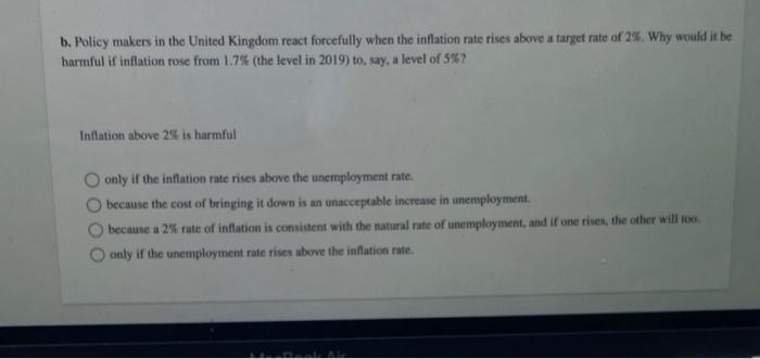 be harmful if inflation rose from 1.7% (the level in 2019) to,