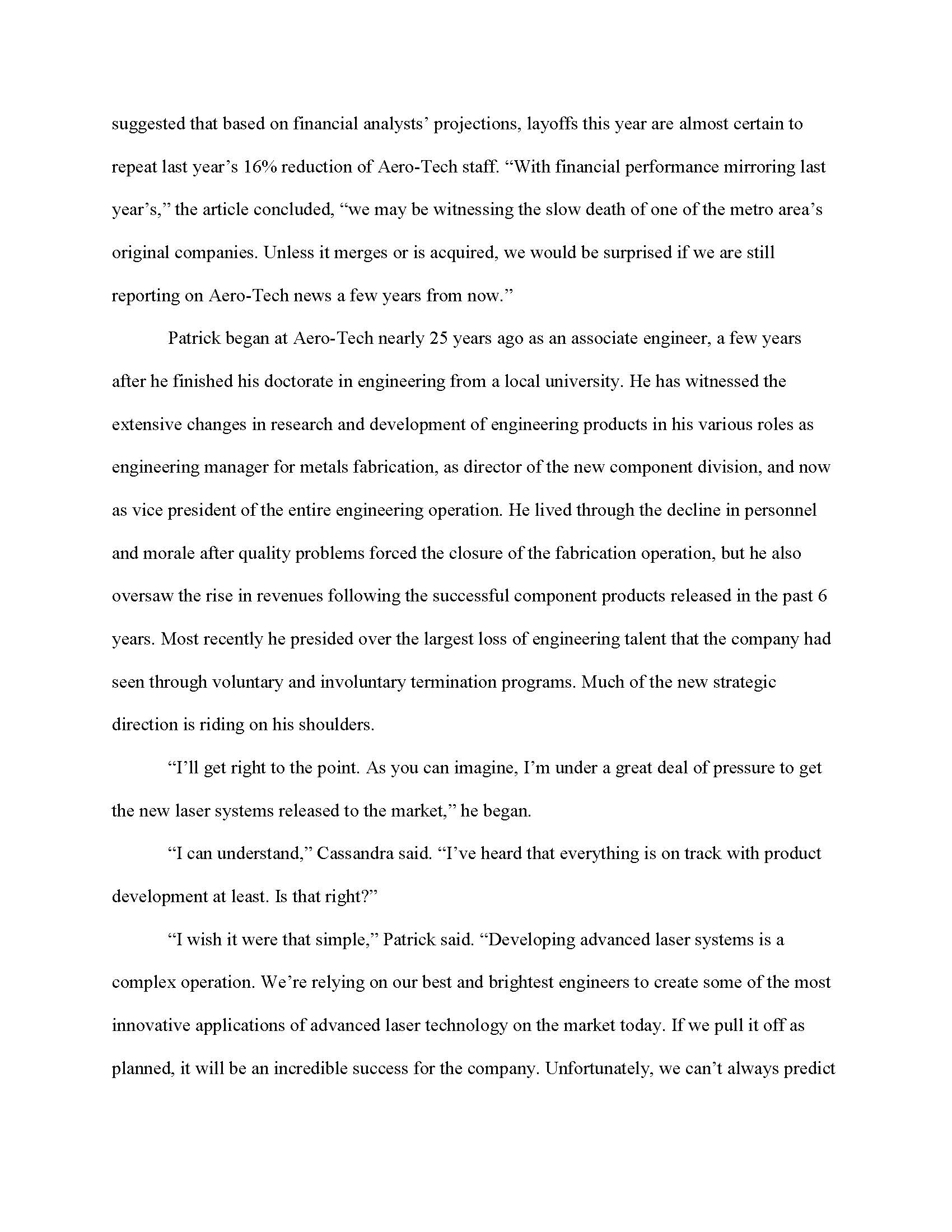 Aerotech, Inc. and answer the following questions:a. What is the client requesting?