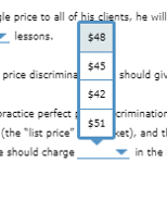 Price Client (per lesson) A $60 $57 $54 on $51 $48 n