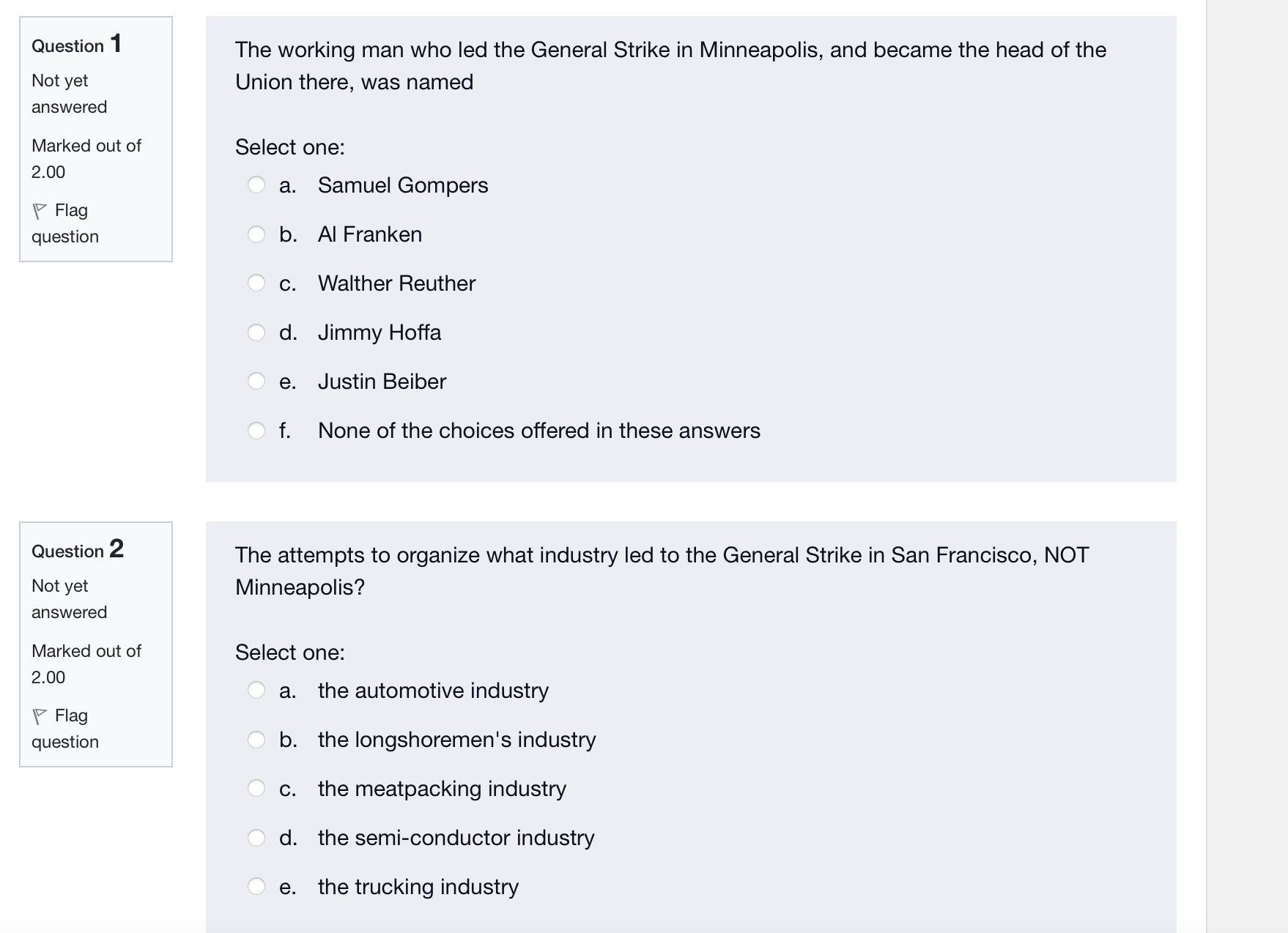 lecture happened at which company's factory? Not yet answered Select one: Marked