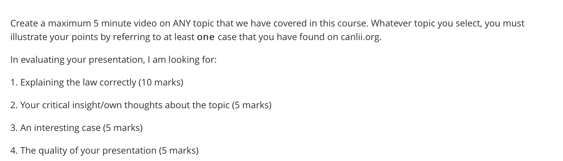 Create a maximum 5 minute video on ANY topic that we