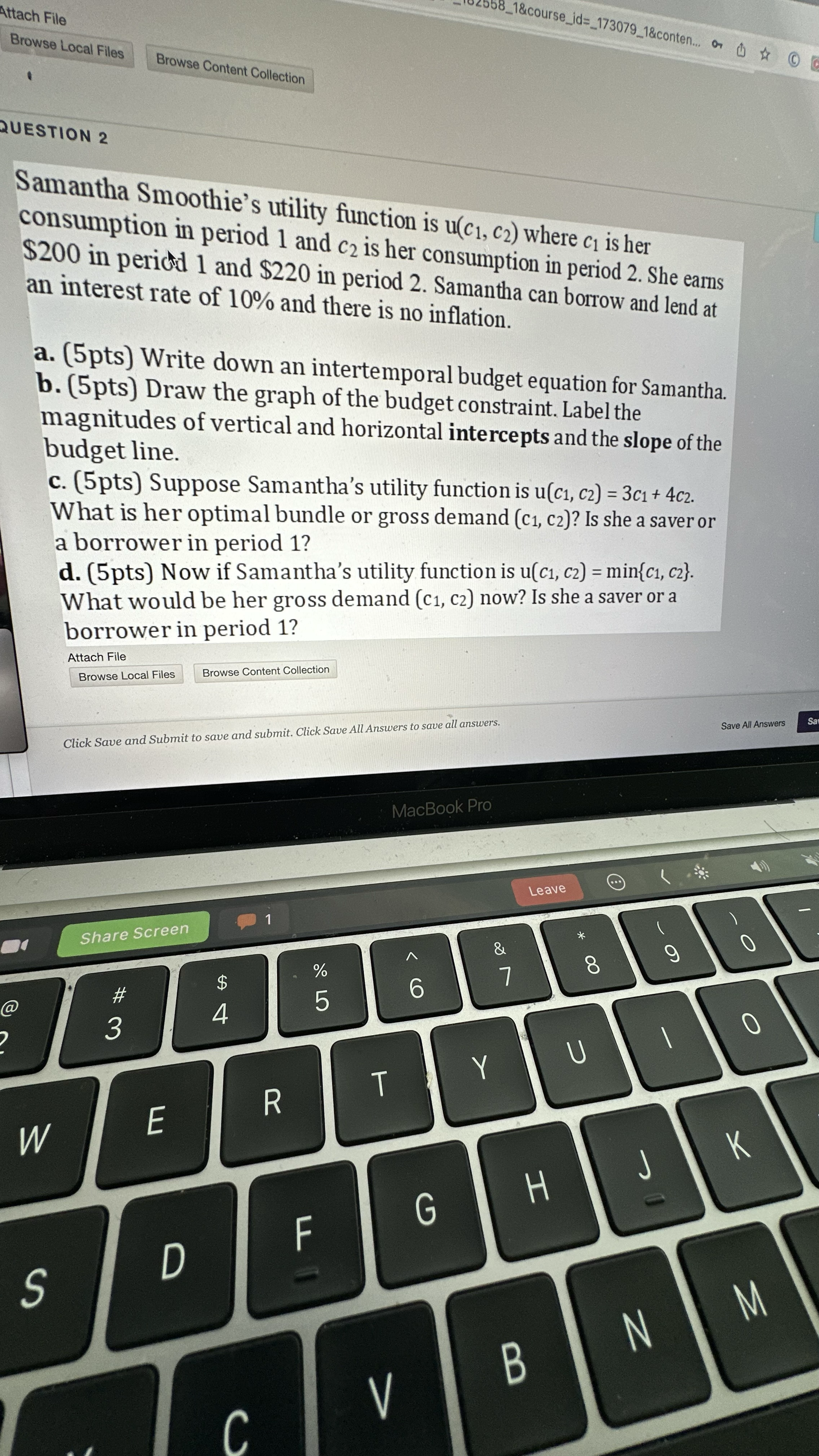 at a price of $10. a) (3pts) Write the equation for Peter's