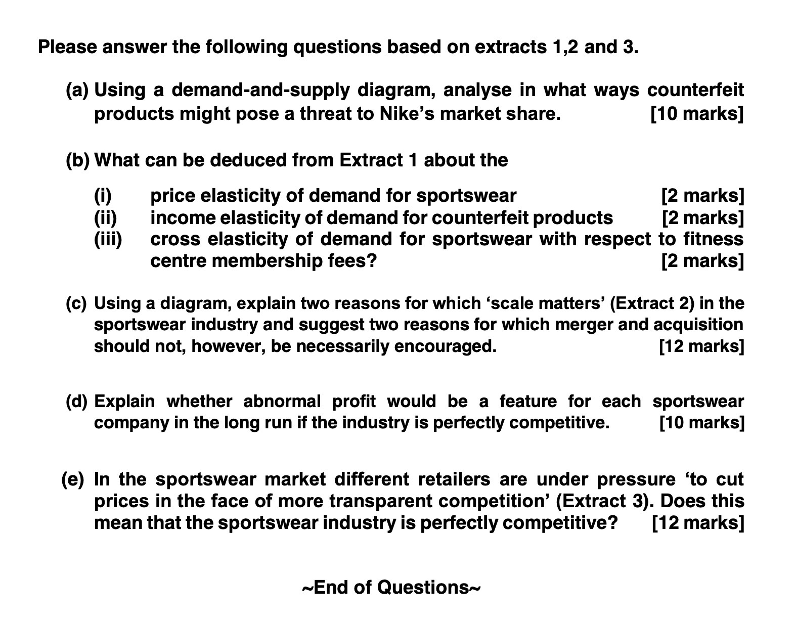 (a) Using a demand-and-supply diagram, analyse in what ways counterfeit products might
