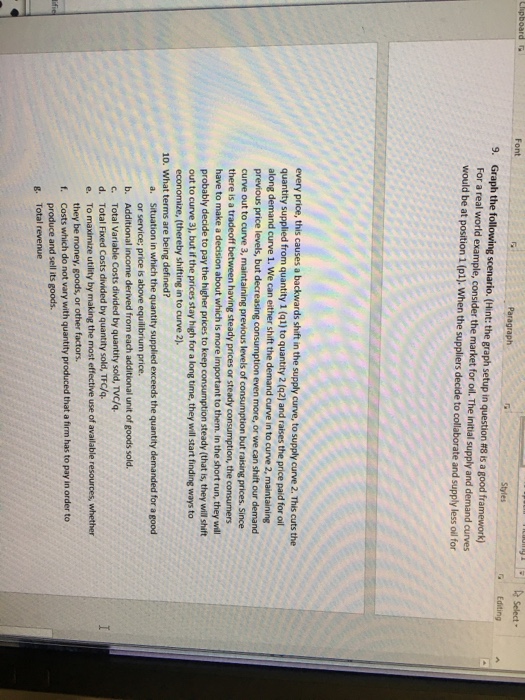 is no fixed cost of producing dessert. Create a spreadsheet with the