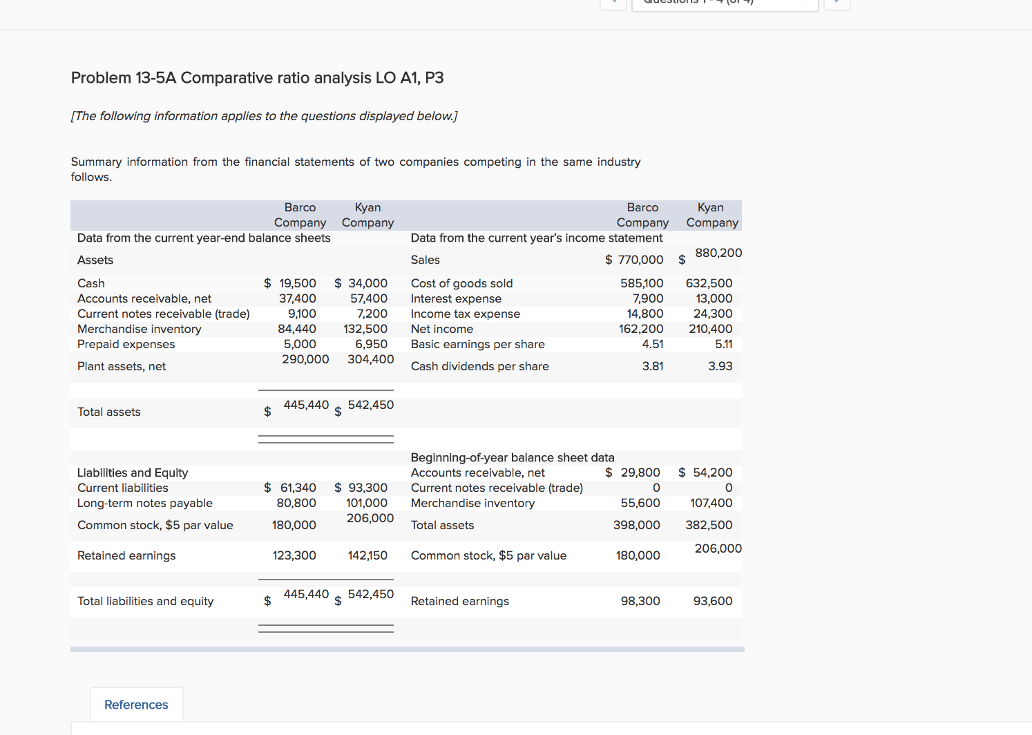 . uncanny-1.: I 7 w 'u. w, Problem 13-5A Comparative ratio