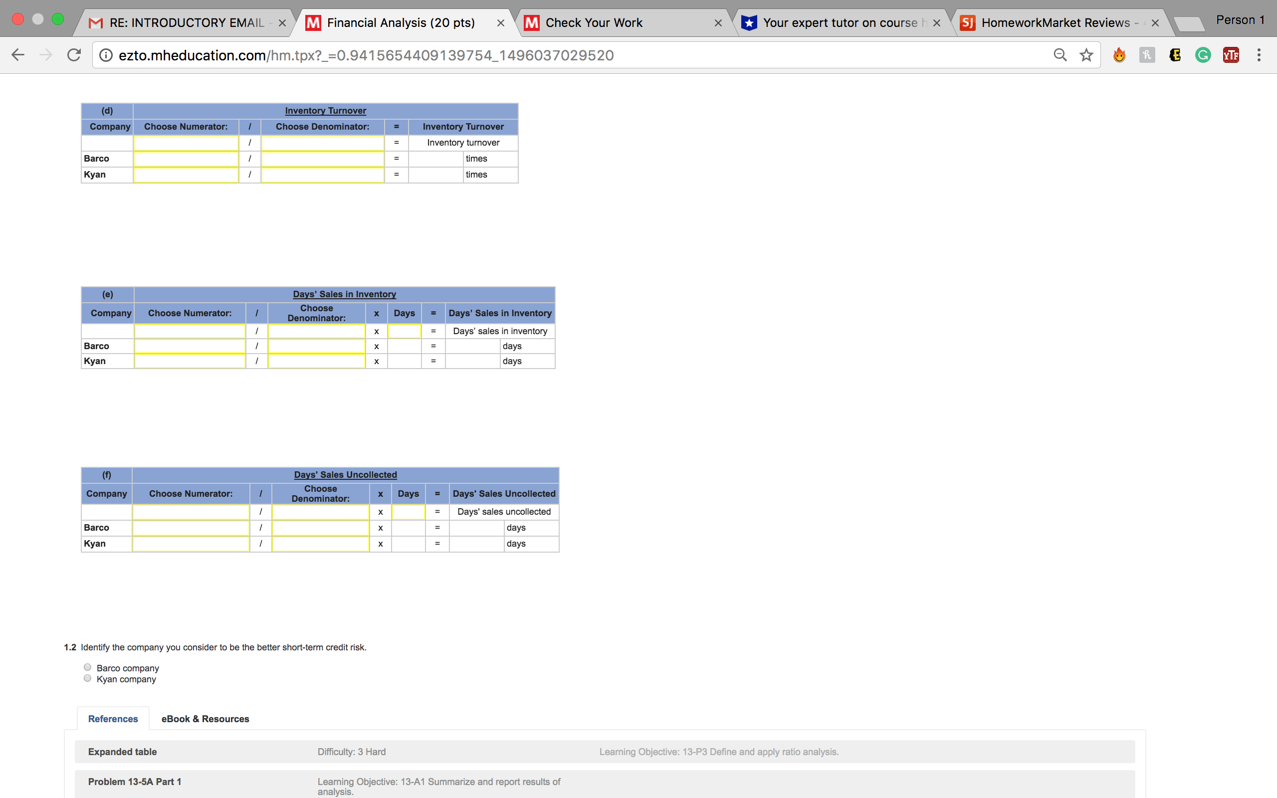 questions displayed befo w] Summary information from the nancial statements of two